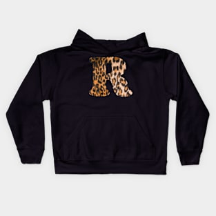 Letter R leopard print Kids Hoodie